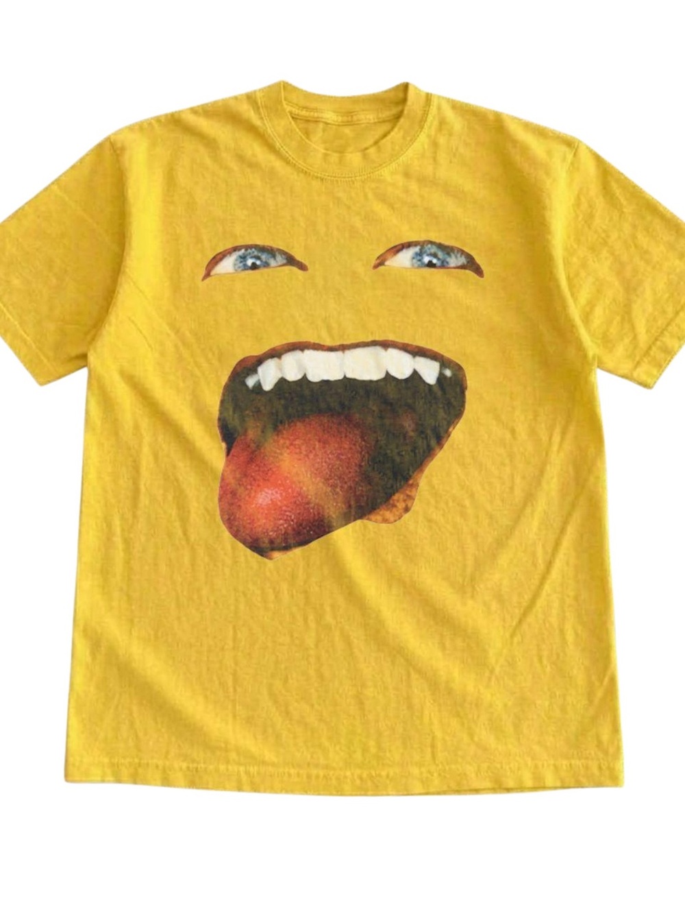 Gildan Yellow Graphic Tee with Tongue Face